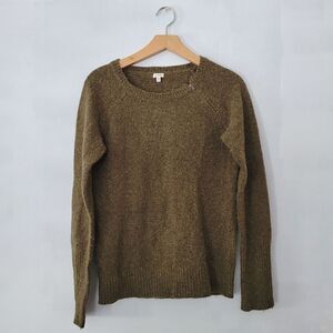 J. Crew Factory Lambswool Blend Heather Green Knit Sweater M